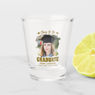 Vaso De Chupito Brindis por el Graduado Foto Personalizada Nombre 