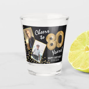 Vaso De Chupito Brindis por los Años Cumpleaños 80 2 Foto