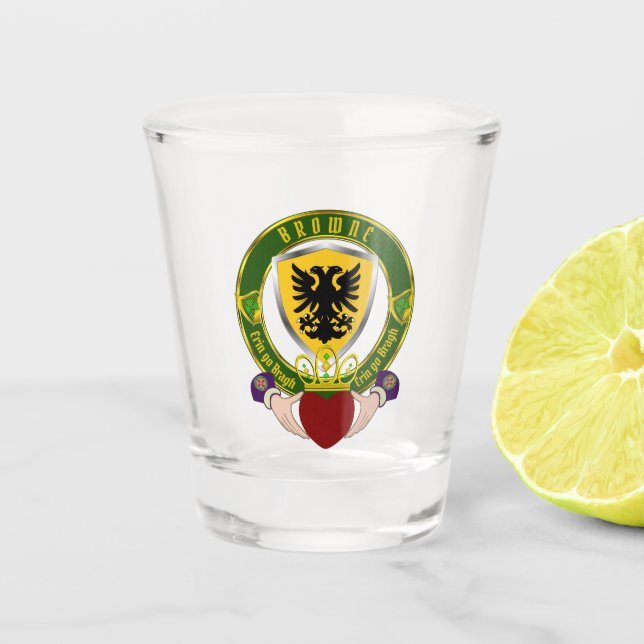 Vaso De Chupito Browne Irish Shield y Claddagh (Anverso)
