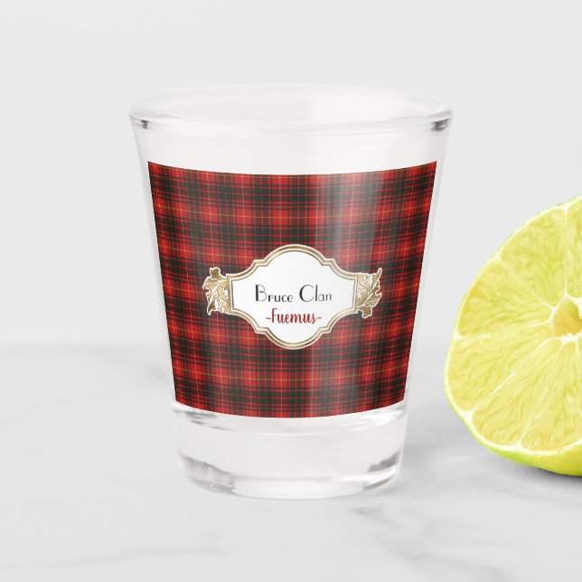 Vaso De Chupito Bruce Modern Original Scottish Clan Tartán (Anverso)