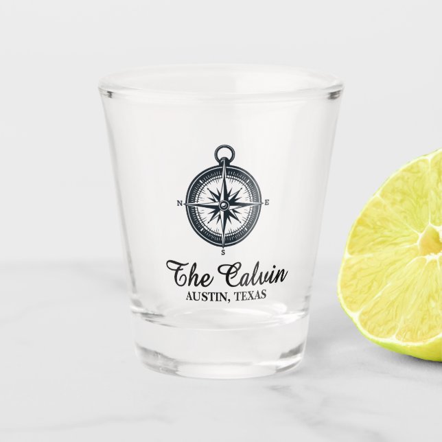 Vaso De Chupito Brújula recuerdo (Anverso)