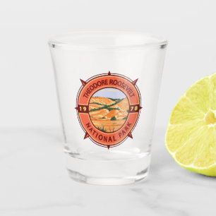 Vaso De Chupito Brújula retro del parque nacional de Theodore Roos