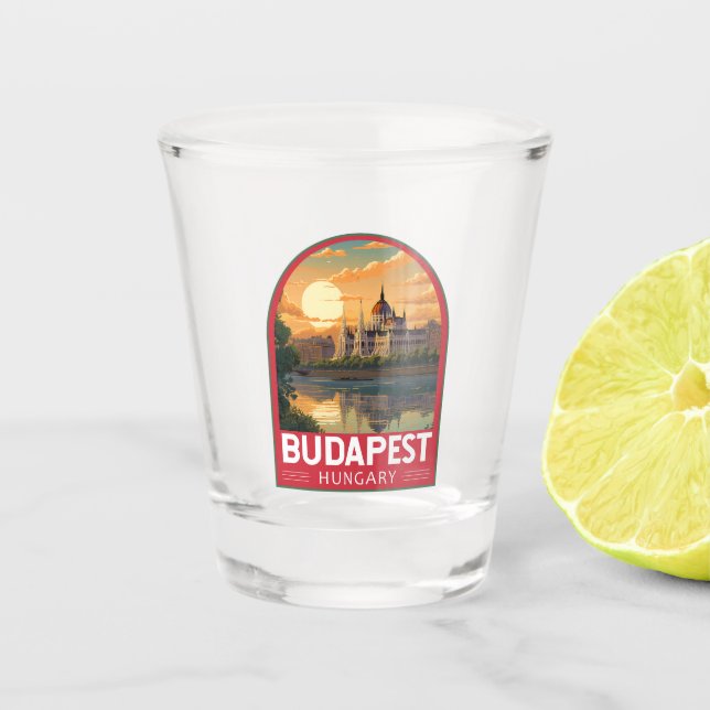 Vaso De Chupito Budapest Hungría Viaje al arte (Anverso)