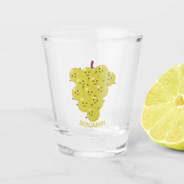 Vaso De Chupito Buen ilustracion de uvas personalizados (Anverso)