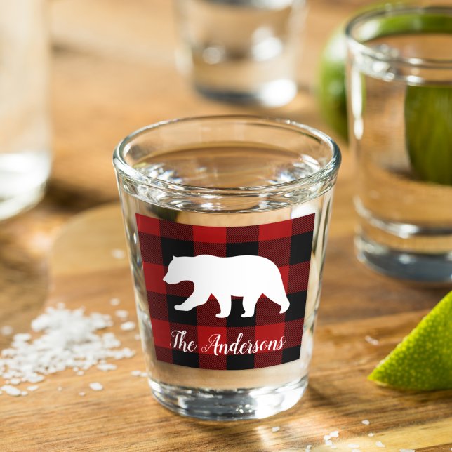 Vaso De Chupito Búfalo Rojo Tapado y Oso | Entrega de nombre perso (Subido por el creador)