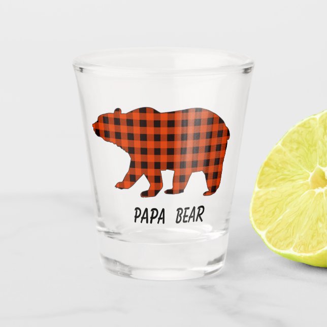 Vaso De Chupito Buffalo Plaid Papa Bear (Anverso)
