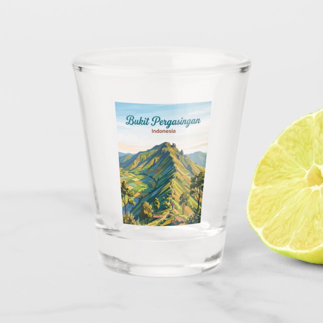 Vaso De Chupito Bukit Pergasingan Indonesia (Anverso)