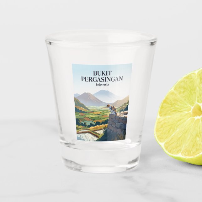 Vaso De Chupito Bukit Pergasingan Indonesia (Anverso)