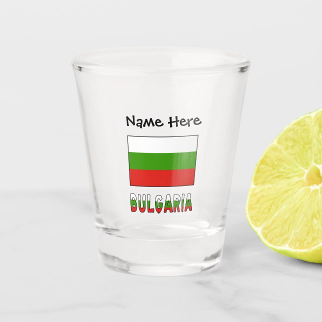 Vaso De Chupito Bulgaria and Bulgarian Flag with Your Name (Anverso)