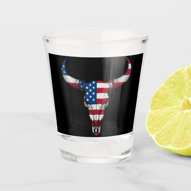 Vaso De Chupito Bull Skull USA (Anverso)