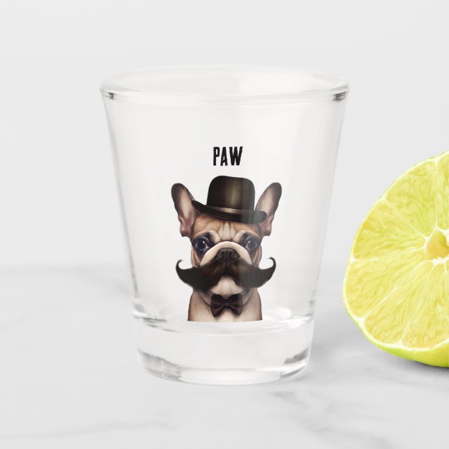 Vaso De Chupito Bulldog francés Cute Funny Paw (Anverso)