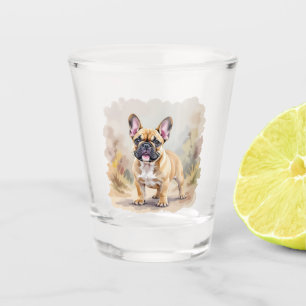 Vaso De Chupito Bulldog Francés Perro Frenchie Lindo Color Canela