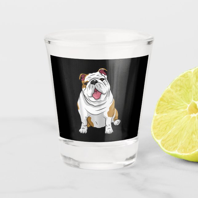 Vaso De Chupito Bulldoges ingleses sorprendentes perros de Bulldog (Anverso)