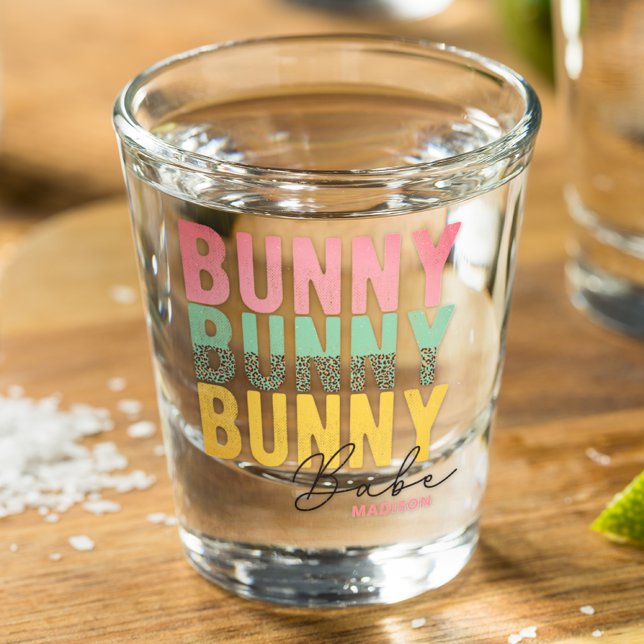 Vaso De Chupito Bunny Babe Cute Moderna Girly Easter Personalizada (Subido por el creador)