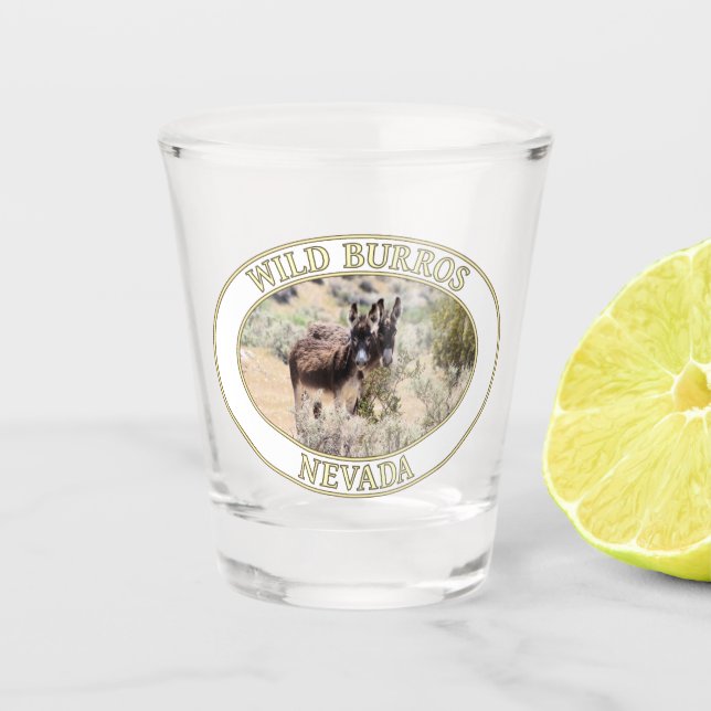 Vaso De Chupito Burros salvajes/burros de Nevada (Anverso)
