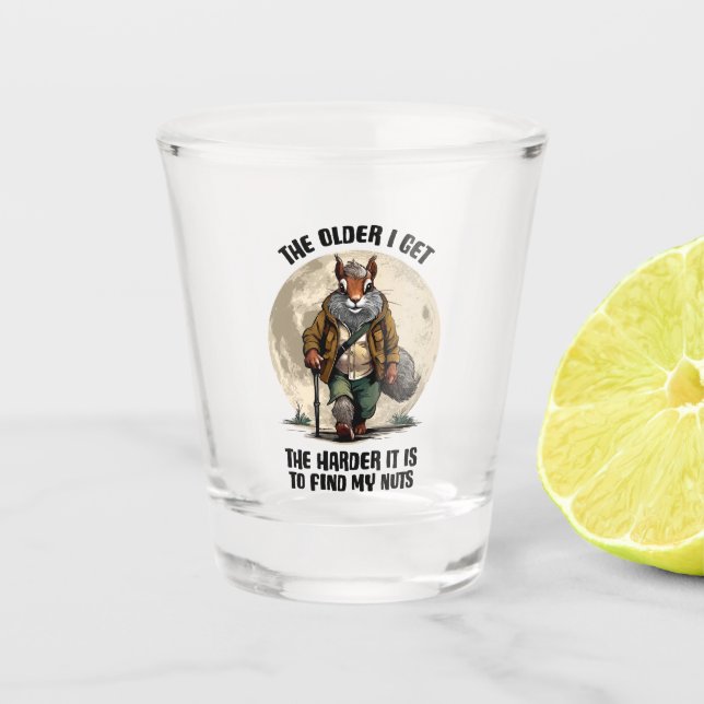 Vaso De Chupito Buscar mis nueces - ardilla divertida (Anverso)