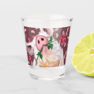 Vaso De Chupito Caballero Pig - Romántico - Gracioso