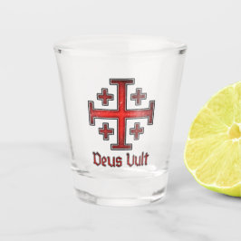Vaso De Chupito Caballero Templario de Jerusalén Cruz Cruzado Deus