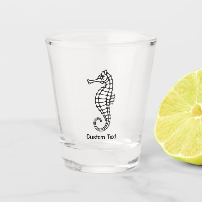Vaso De Chupito Caballo de mar negro (Anverso)