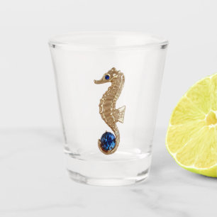 Vaso De Chupito Caballo marino de oro