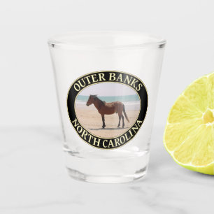 Vaso De Chupito Caballo salvaje en las playas de la ribera exterio