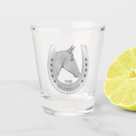 Vaso De Chupito Caballo silvestre y Emblema herradura personalizad