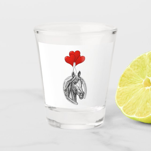Vaso De Chupito Caballo y corazón (Anverso)