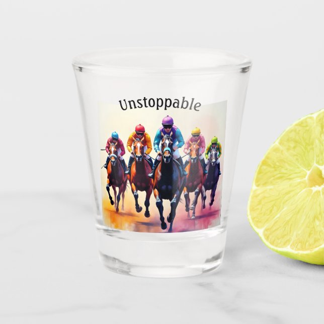 Vaso De Chupito Caballos atronadores imparables (Anverso)