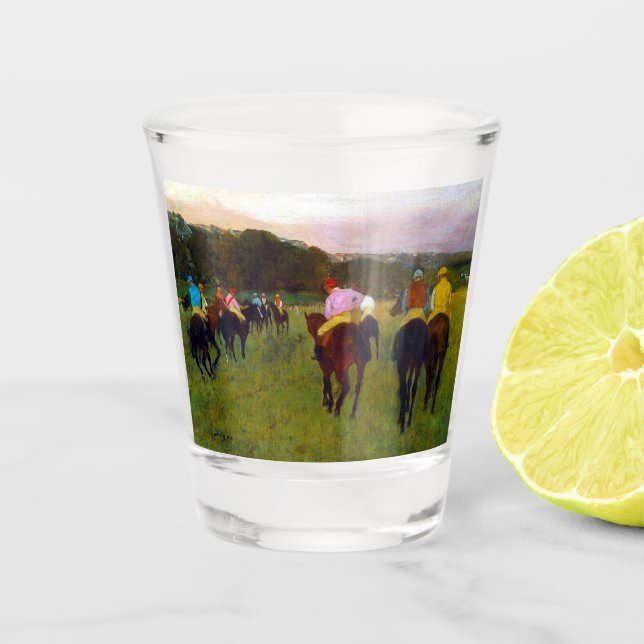 Vaso De Chupito Caballos de carreras Edgar Degas en Longchamp (Anverso)