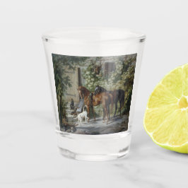 Vaso De Chupito Caballos en el Porch (por Albrecht Adam)