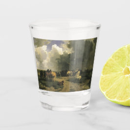 Vaso De Chupito Caballos en una tormenta de lluvia (equino)