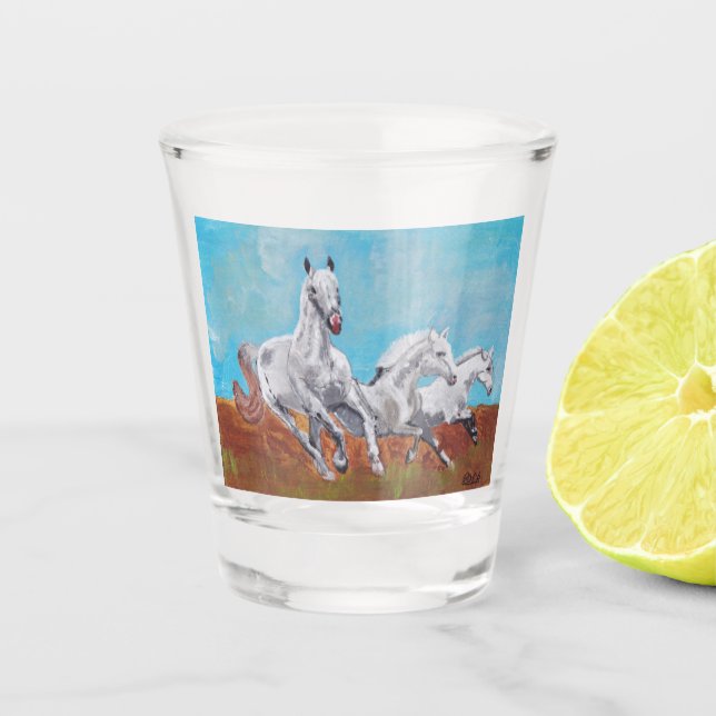 Vaso De Chupito Caballos salvajes (Anverso)