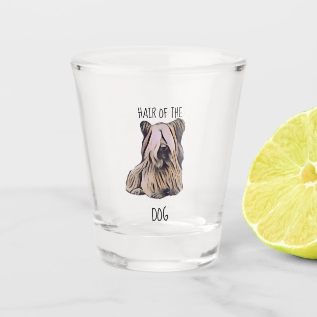 Vaso De Chupito Cabello del vidrio de disparo del perro (Anverso)