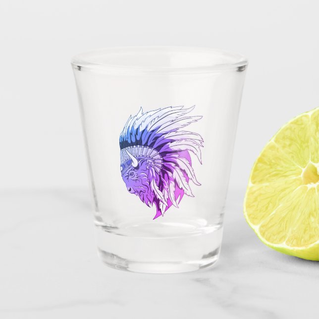 Vaso De Chupito Cabeza de búfalo con dirección alta india (Anverso)