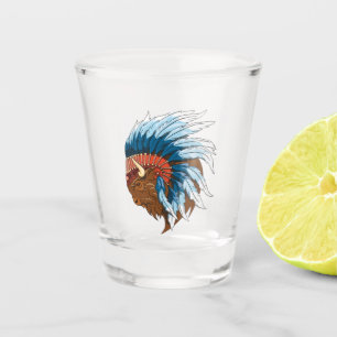 Vaso De Chupito Cabeza de búfalo con dirección alta india