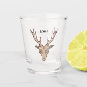 Vaso De Chupito Cabeza de ciervo macho Cabeza negra Cara grande An