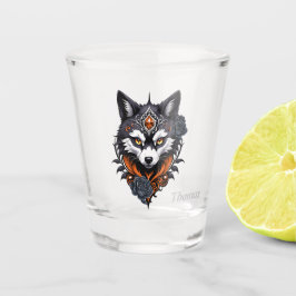 Vaso De Chupito Cabeza de lobo majestuosa, terminada en una profun