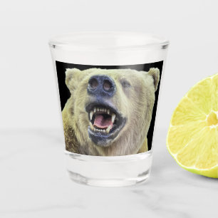 Vaso De Chupito Cabeza de oso boca abierta gruñir animal salvaje