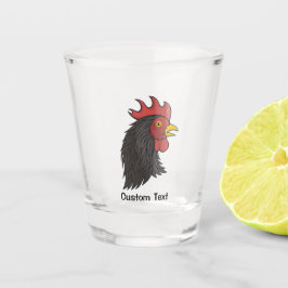 Vaso De Chupito Cabeza de Rooster Negro