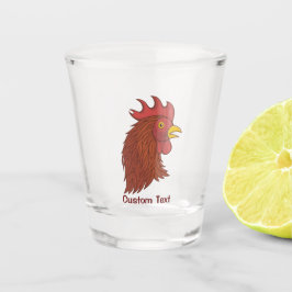 Vaso De Chupito Cabeza de Rooster Rojo