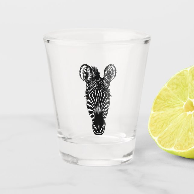 Vaso De Chupito Cabeza de zebra (Anverso)