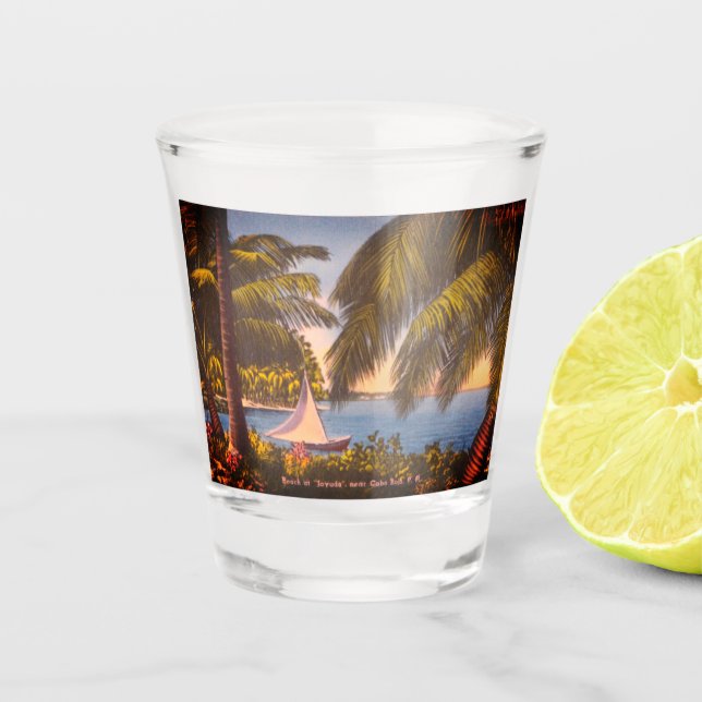 Vaso De Chupito Cabo Rojo, Puerto Rico - Playa de Joyuda (Anverso)
