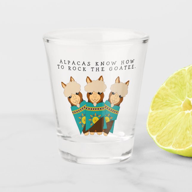 Vaso De Chupito Cacerías rocosas de Alpacas y Verde azuladas (Anverso)
