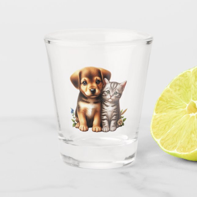 Vaso De Chupito Cachorro/gatito (Anverso)