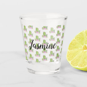 Vaso De Chupito Cactus Personalizado de Acuarela
