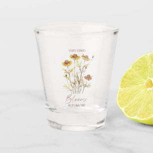 Vaso De Chupito Cada flor florece en su propio tiempo -floral rúst