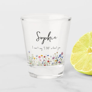 Vaso De Chupito Caja de regalo para la dama de honor Flores silves