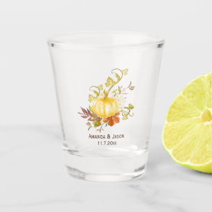Vaso De Chupito Calabaza acuática otoño y deja favor de la boda