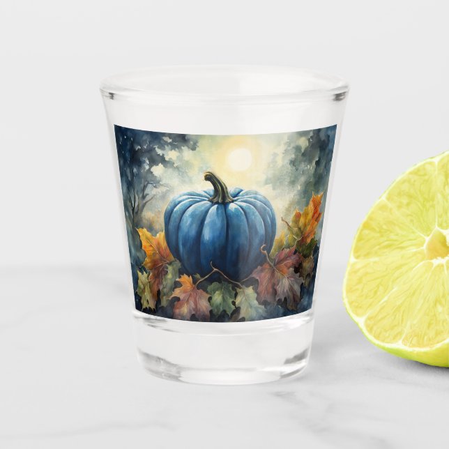Vaso De Chupito Calabaza azul - Vidrio caliente (Anverso)