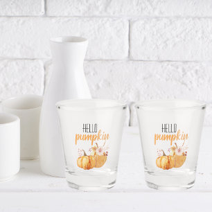 Vaso De Chupito Calabaza moderna Naranja de calabaza con flores